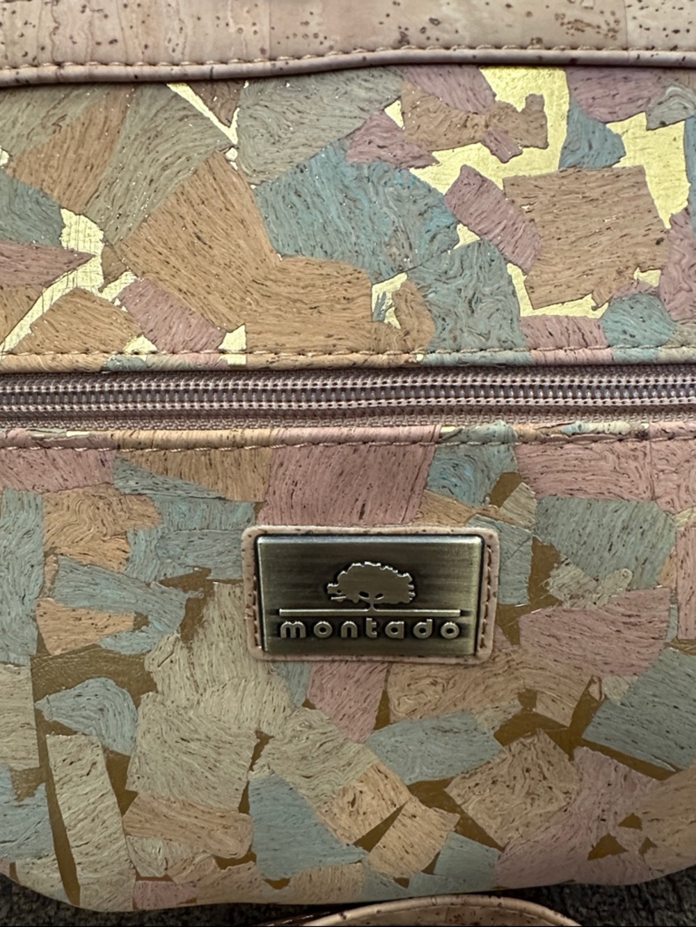Pastel Patchwork Crossbody Cork Bag - Montado - Picture 2 of 8